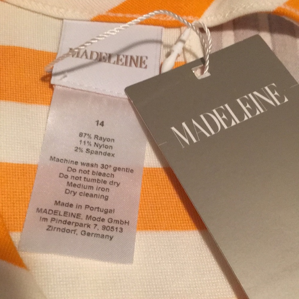 Madeleine Orange striped Dress - Picture 6 of 10